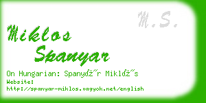 miklos spanyar business card